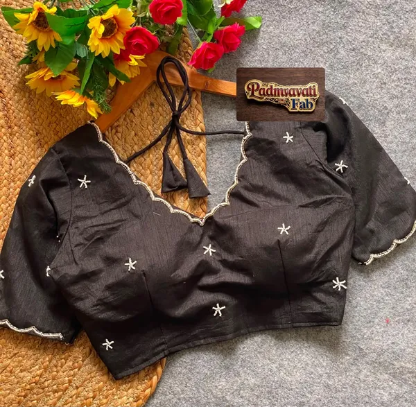 Black_Cotton_Silk_Pearl_Embroidered_Blouse_For_Women