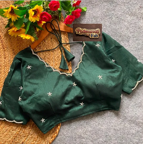 Green_Cotton_Silk_Pearl_Embroidered_Blouse_For_Women