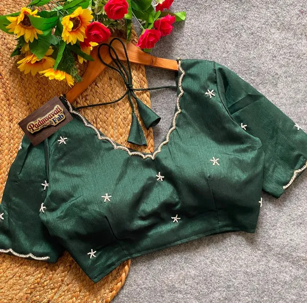 Green_Cotton_Silk_Pearl_Embroidered_Blouse_For_Women