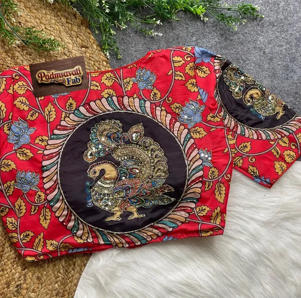 Red_Silk_Zari_Embroidered_Blouse_For_Women