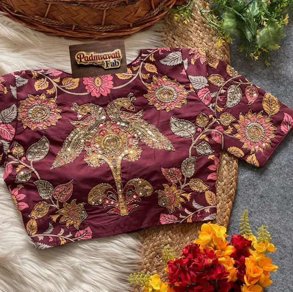 Maroon_Silk_Zardozi_Embroidered_Blouse_For_Women