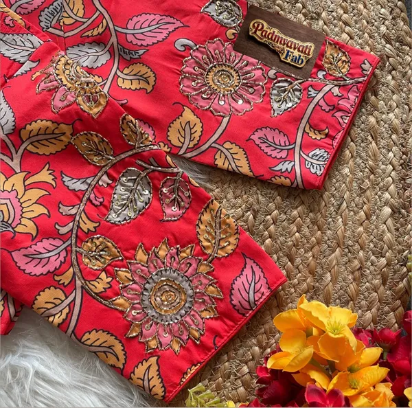 Red_Silk_Zardozi_Embroidered_Blouse_For_Women
