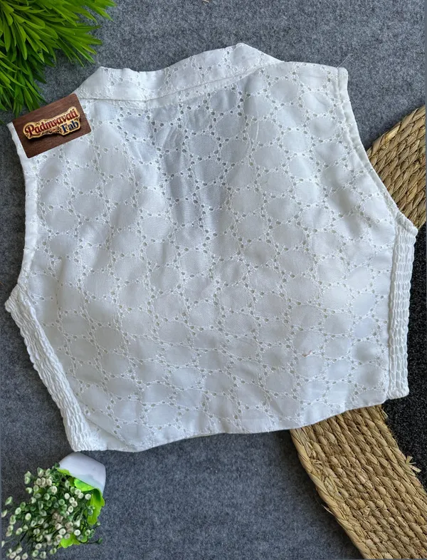 White_Cotton_Hakoba_Smocked_Sleeveless_Blouse_For_Women