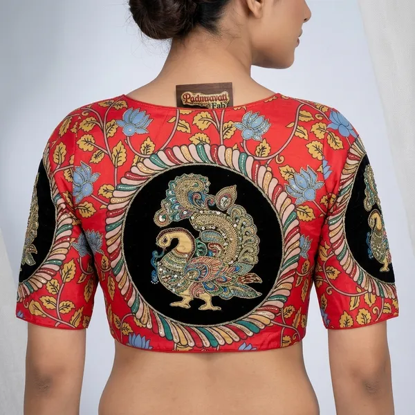 Red_Silk_Zari_Embroidered_Blouse_For_Women