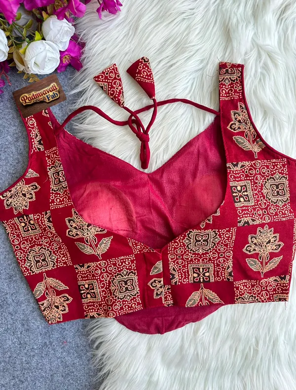 Maroon_Cotton_Ajrakh_Block-Print_Sleeveless_Blouse_For_Women