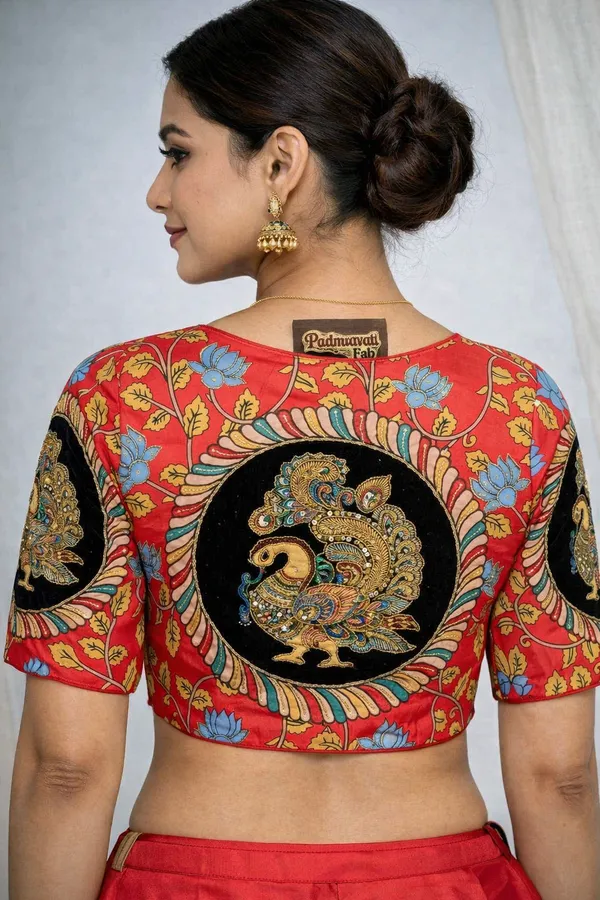 Red_Silk_Zari_Embroidered_Blouse_For_Women