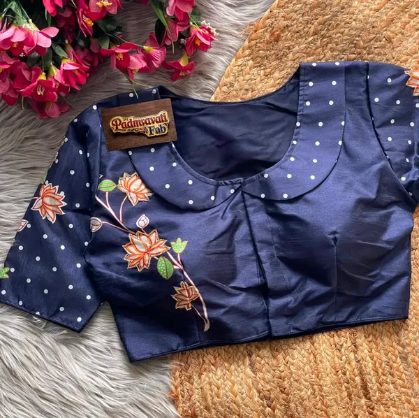 Blue_Mulberry_Silk_Aviary_Floral_Embroidered_Blouse_For_Women