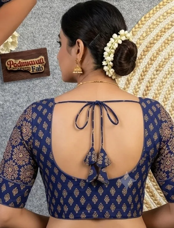 Blue_Cotton_Deep_Back_Block_Print_Blouse_For_Women
