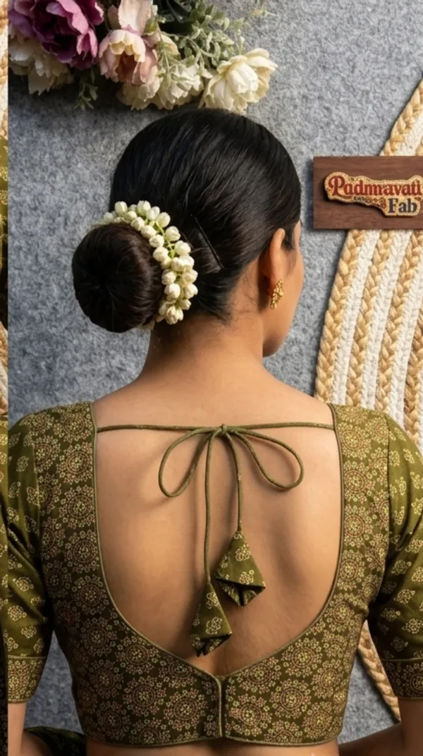 Green_Cotton_Deep_Back_Block_Print_Blouse_For_Women