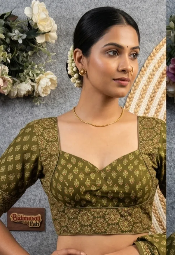 Green_Cotton_Deep_Back_Block_Print_Blouse_For_Women