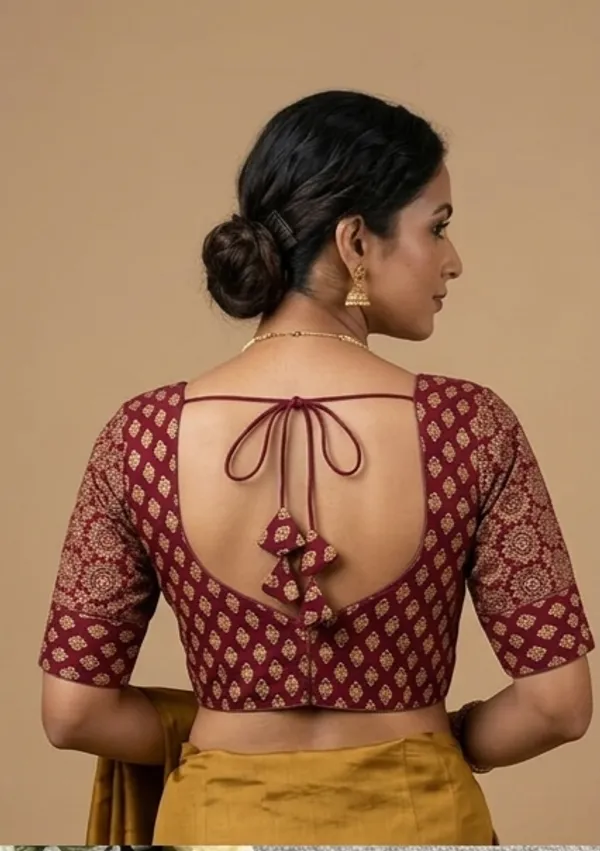 Maroon_Cotton_Deep_Back_Block_Print_Blouse_For_Women