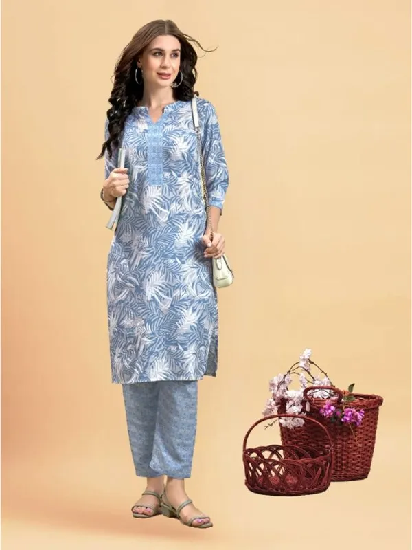 Light_Blue_Cotton_Straight_Kurta_Pant_Set_For_Women
