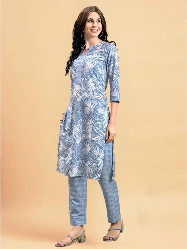 Light_Blue_Cotton_Straight_Kurta_Pant_Set_For_Women