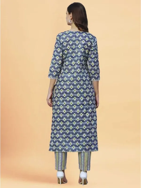 Dark_Blue_Cotton_Straight_Kurta_Churidar_Set_For_Women
