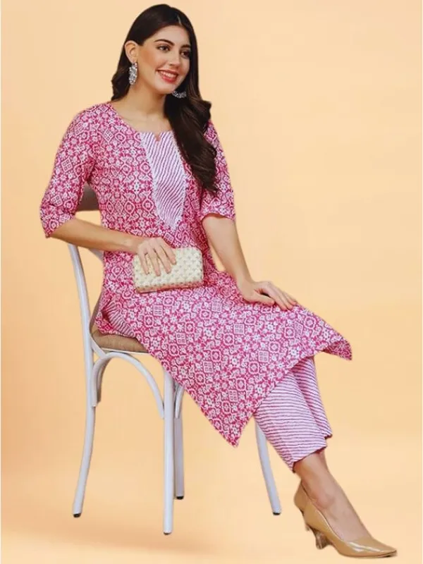 Pink_Cotton_Straight_Kurta_Pant_Set_For_Women