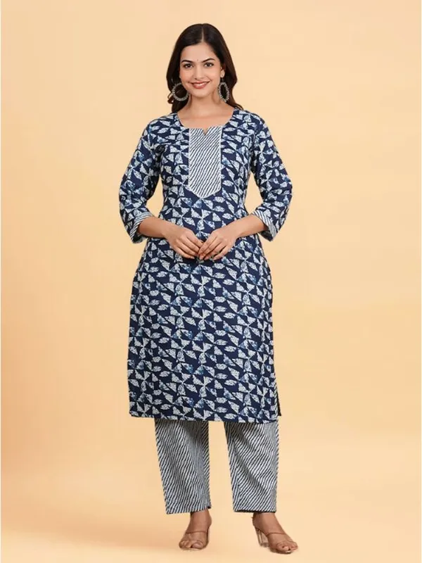 Multicolor_Cotton_Straight_Kurta_Pant_Set_For_Women