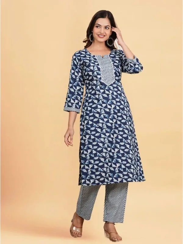 Multicolor_Cotton_Straight_Kurta_Pant_Set_For_Women