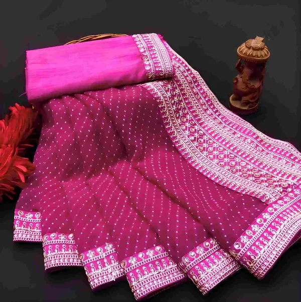 Pink_Georgette_Striped_Bollywood_Saree_For_Women