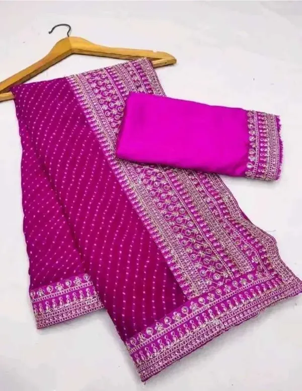 Pink_Georgette_Striped_Bollywood_Saree_For_Women