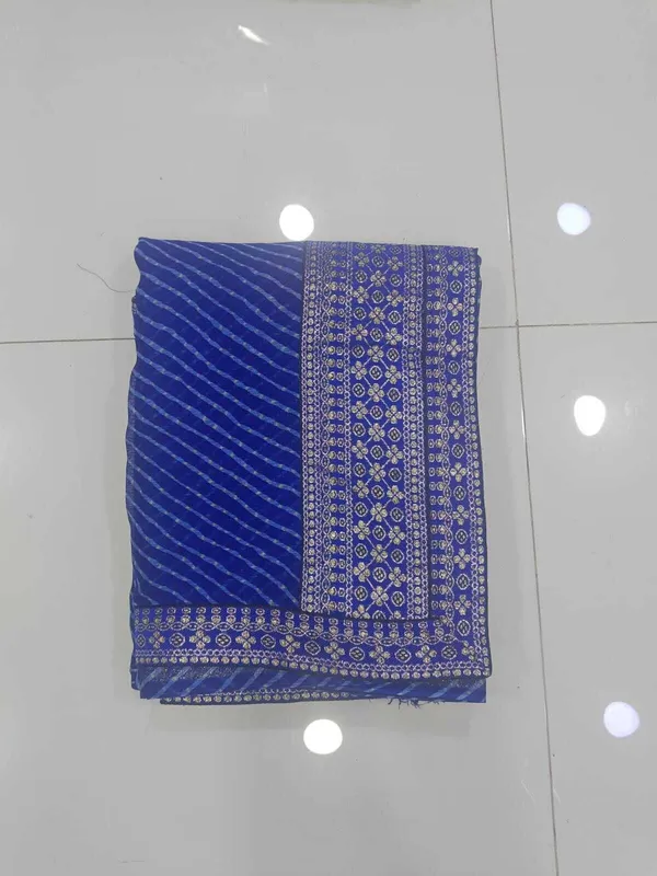 Blue_Georgette_Striped_Bollywood_Saree_For_Women