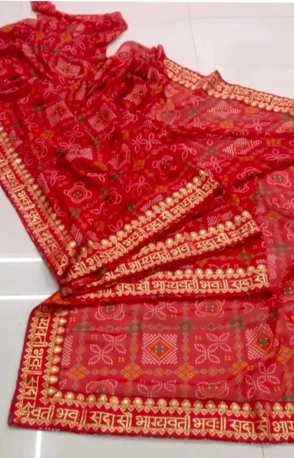 Red_Georgette_Bandhani_Printed_Saree_For_Women