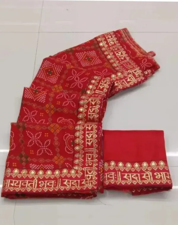 Red_Georgette_Bandhani_Printed_Saree_For_Women