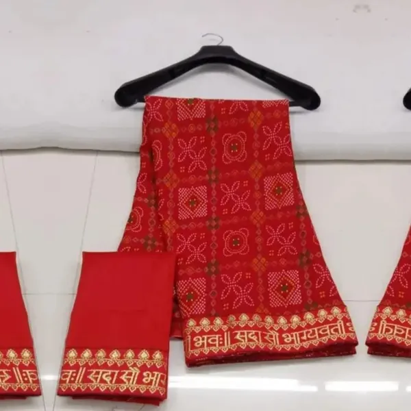 Red_Georgette_Bandhani_Printed_Saree_For_Women