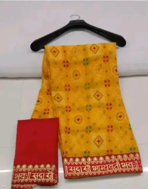 Mustard_Georgette_Bandhani_Printed_Saree_For_Women