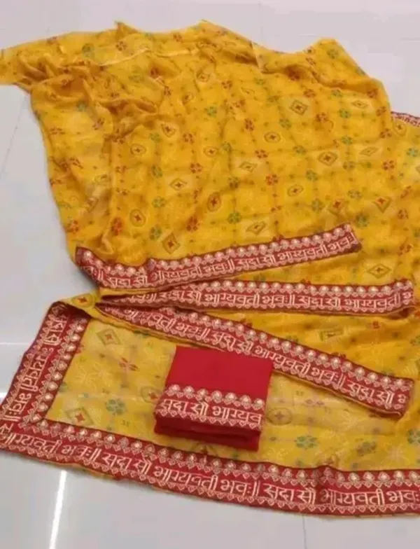 Mustard_Georgette_Bandhani_Printed_Saree_For_Women