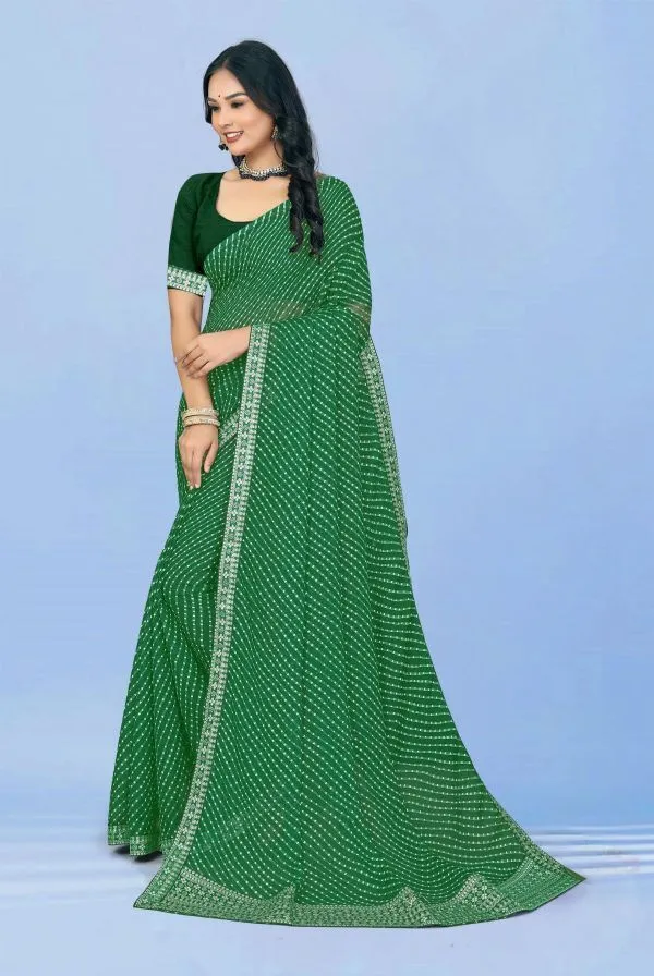 Green_Georgette_Laheria_Printed_Saree_For_Women