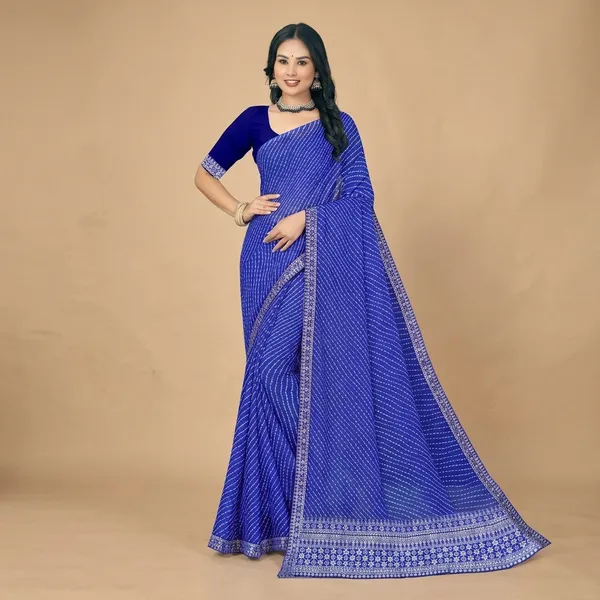Blue_Georgette_Laheria_Printed_Saree_For_Women