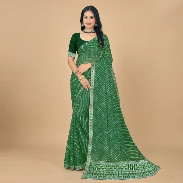 Green_Georgette_Laheria_Printed_Saree_For_Women