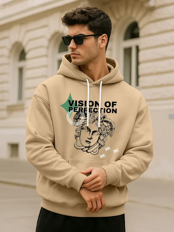Beige_Men's_Cotton_Hoodie