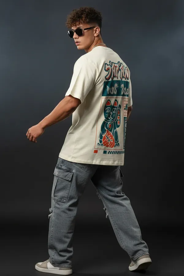 Beige_Men's_Cotton_Oversize_T_shirt