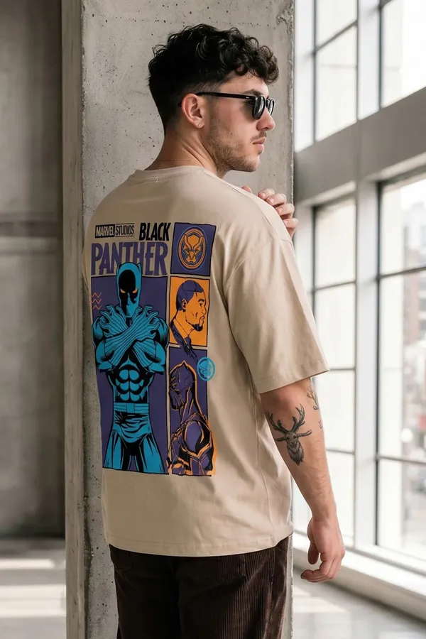 Beige_Men's_Cotton_Oversize_T_shirt