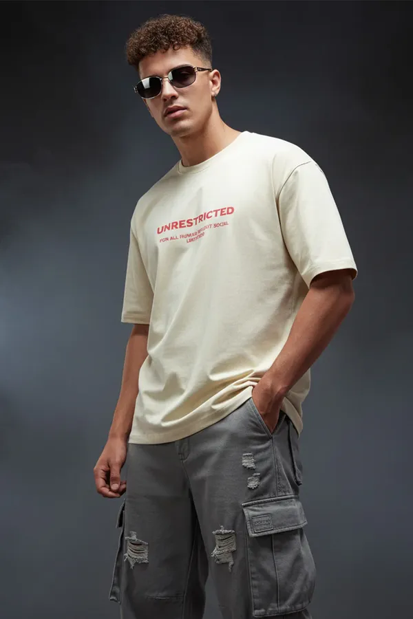 Beige_Men's_Cotton_Oversize_T_shirt