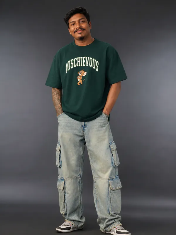 Dark_Green_Men's_Cotton_Oversize_T_shirt