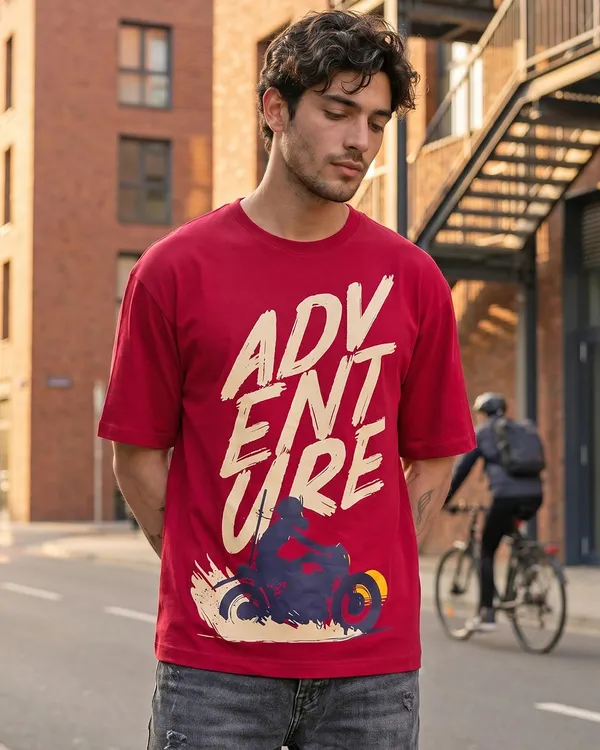 Maroon_Men's_Cotton_Oversize_T_shirt