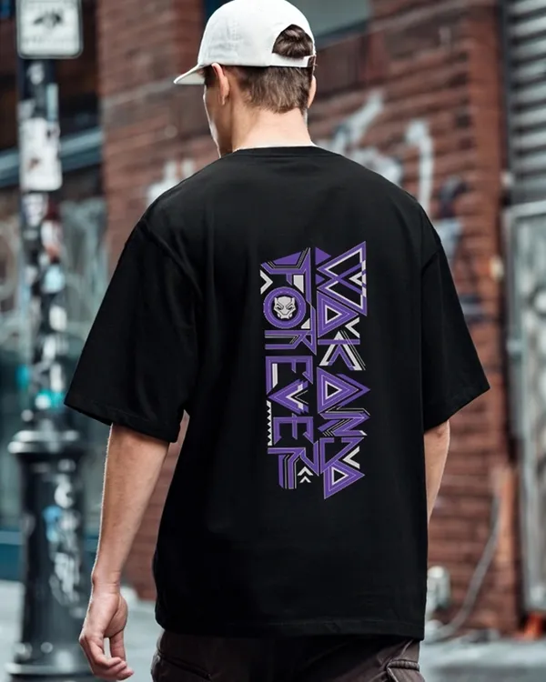 Black_And_Purple_Men's_Cotton_Oversize_T_shirt