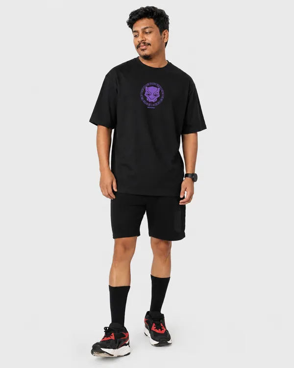 Black_And_Purple_Men's_Cotton_Oversize_T_shirt