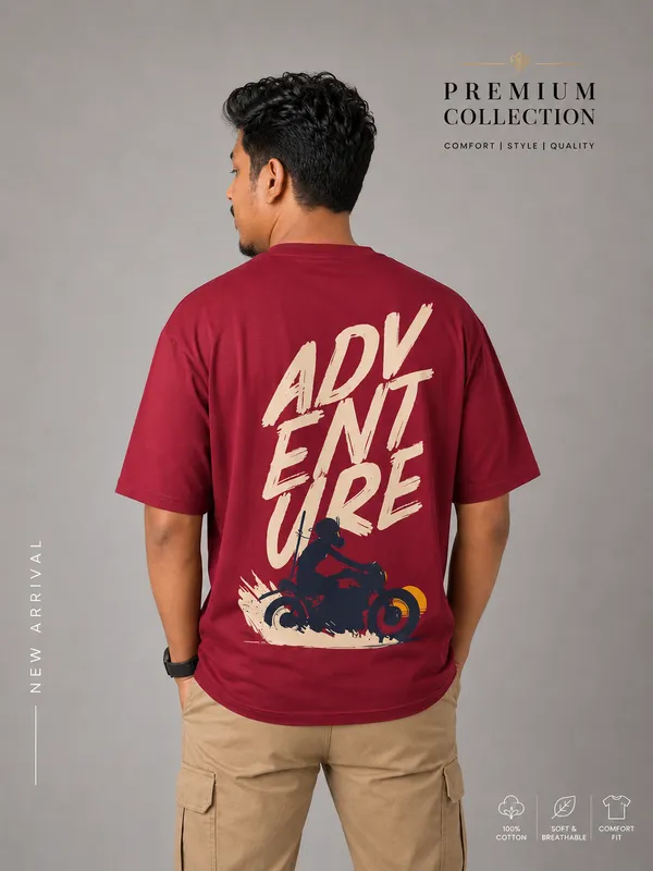 Maroon_Men's_Cotton_Oversize_T_shirt