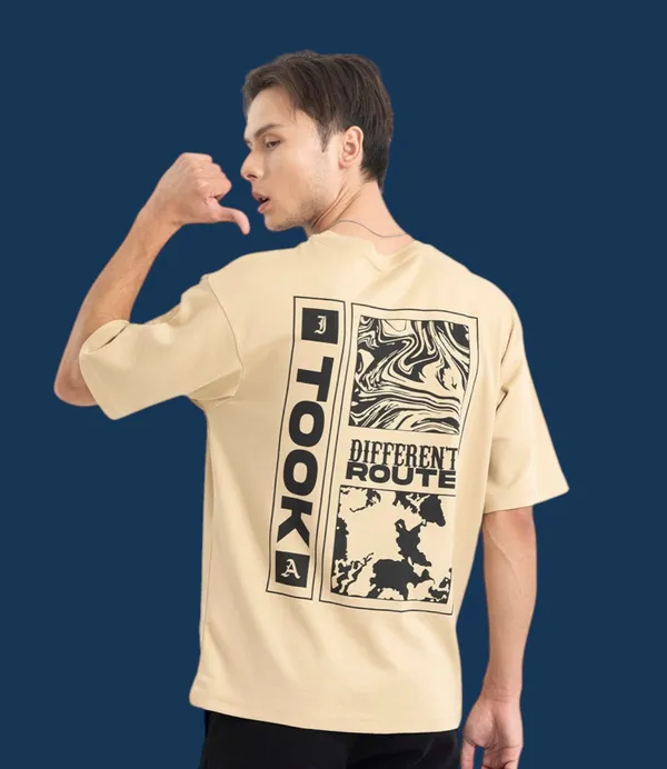 Beige_Men's_Cotton_Oversize_T_shirt