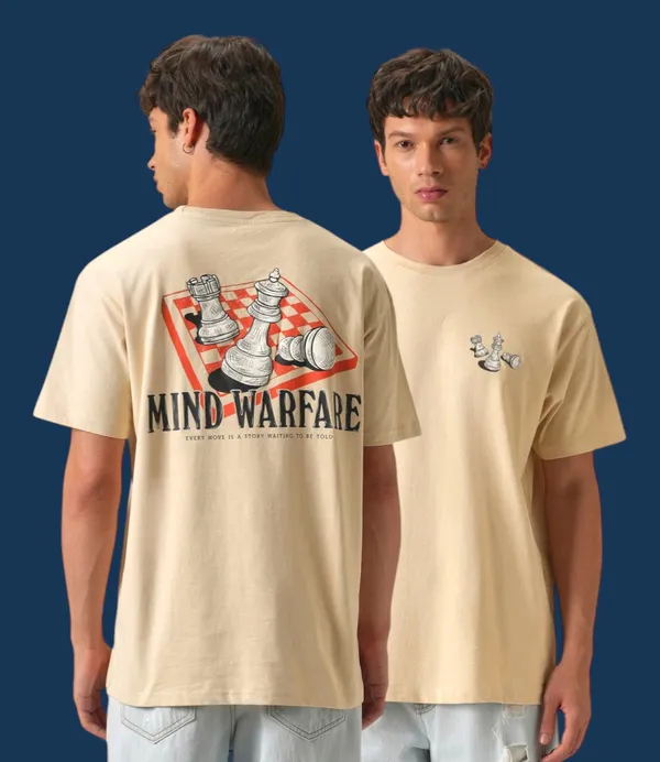 Beige_Men's_Cotton_Oversize_T_shirt