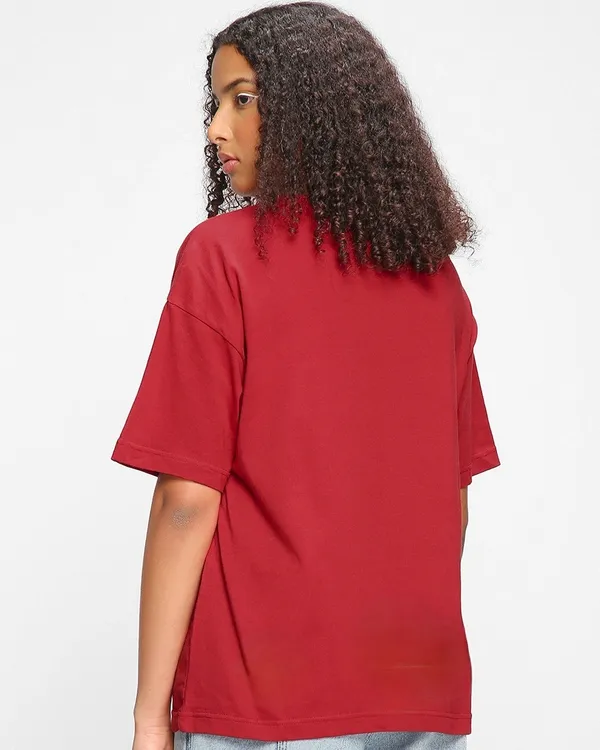 Red_Women's_Cotton_Oversize_T_shirt