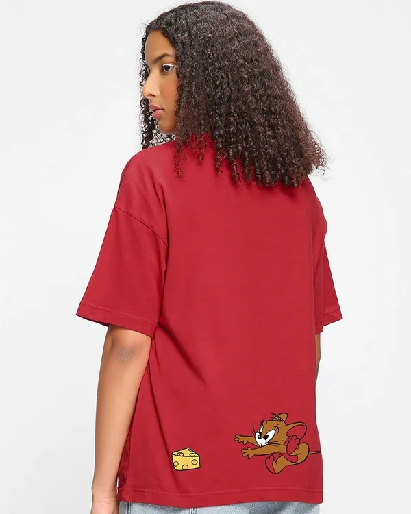 Red_Women's_Cotton_Oversize_T_shirt
