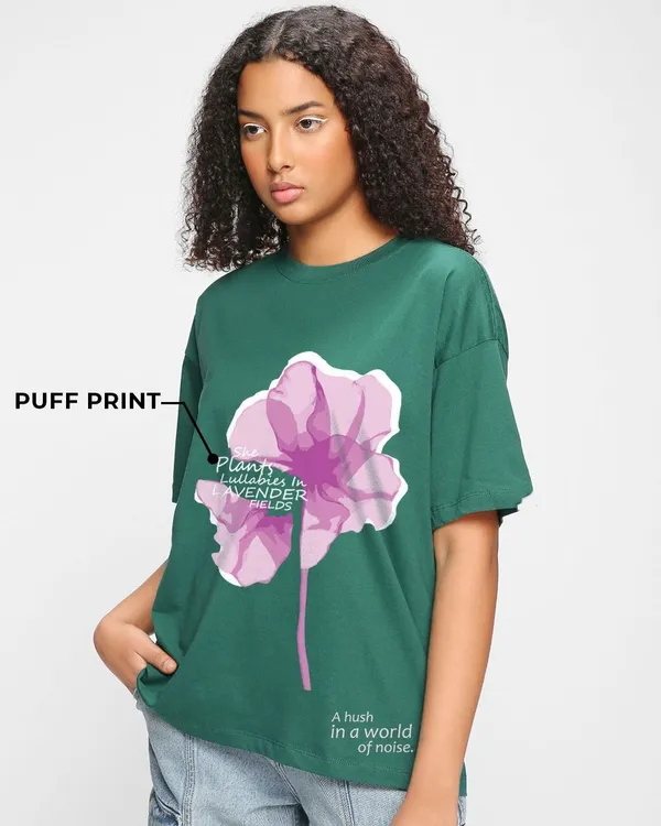 Dark_Green_Women's_Cotton_Oversize_T_shirt