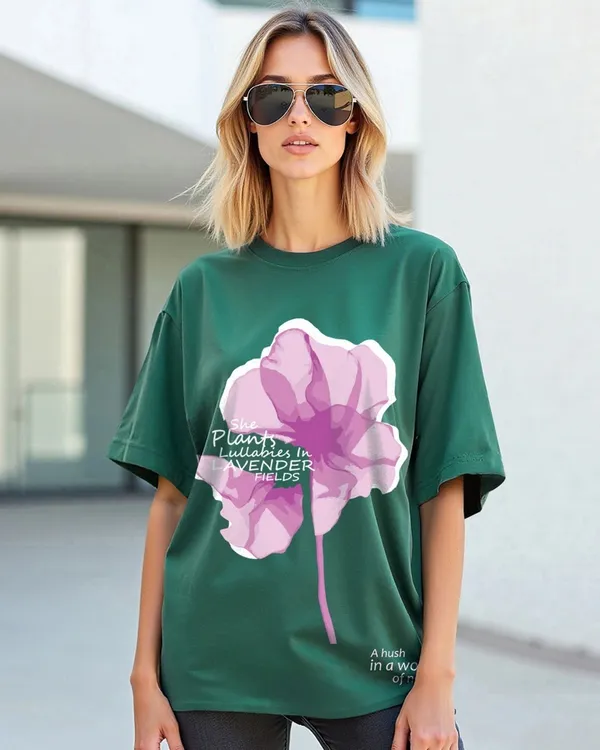 Dark_Green_Women's_Cotton_Oversize_T_shirt