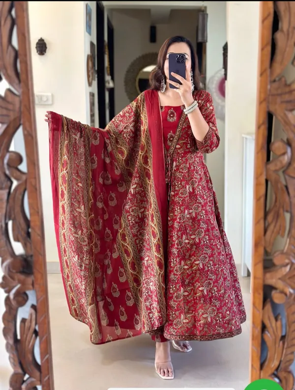 Women’s_Maroon_Printed_A-Line_Kurta_Pant_Dupatta_Set_|_Elegant_Ethnic_3-Piece_Suit_Set_|_Festive_&_Party_Wear_|_jaipurisilk.com