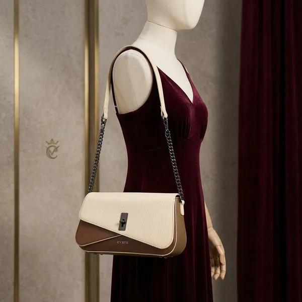 Evara_Beige_Brown_Two-Tone_Shoulder_Bag_With_Chain_Strap