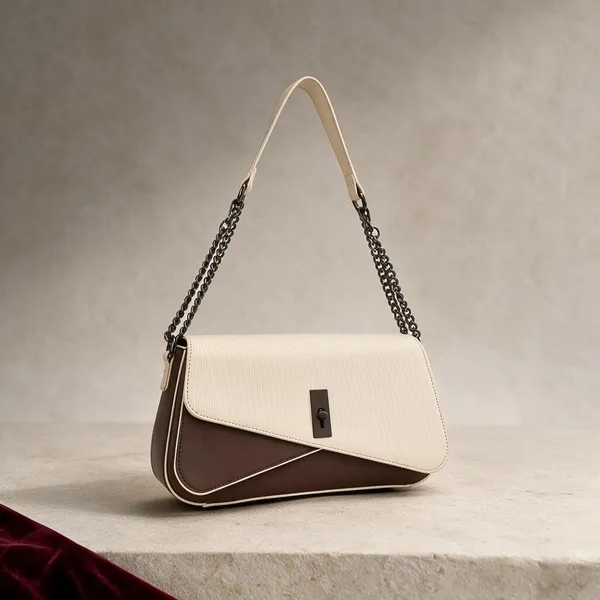 Evara_Beige_Brown_Two-Tone_Shoulder_Bag_With_Chain_Strap